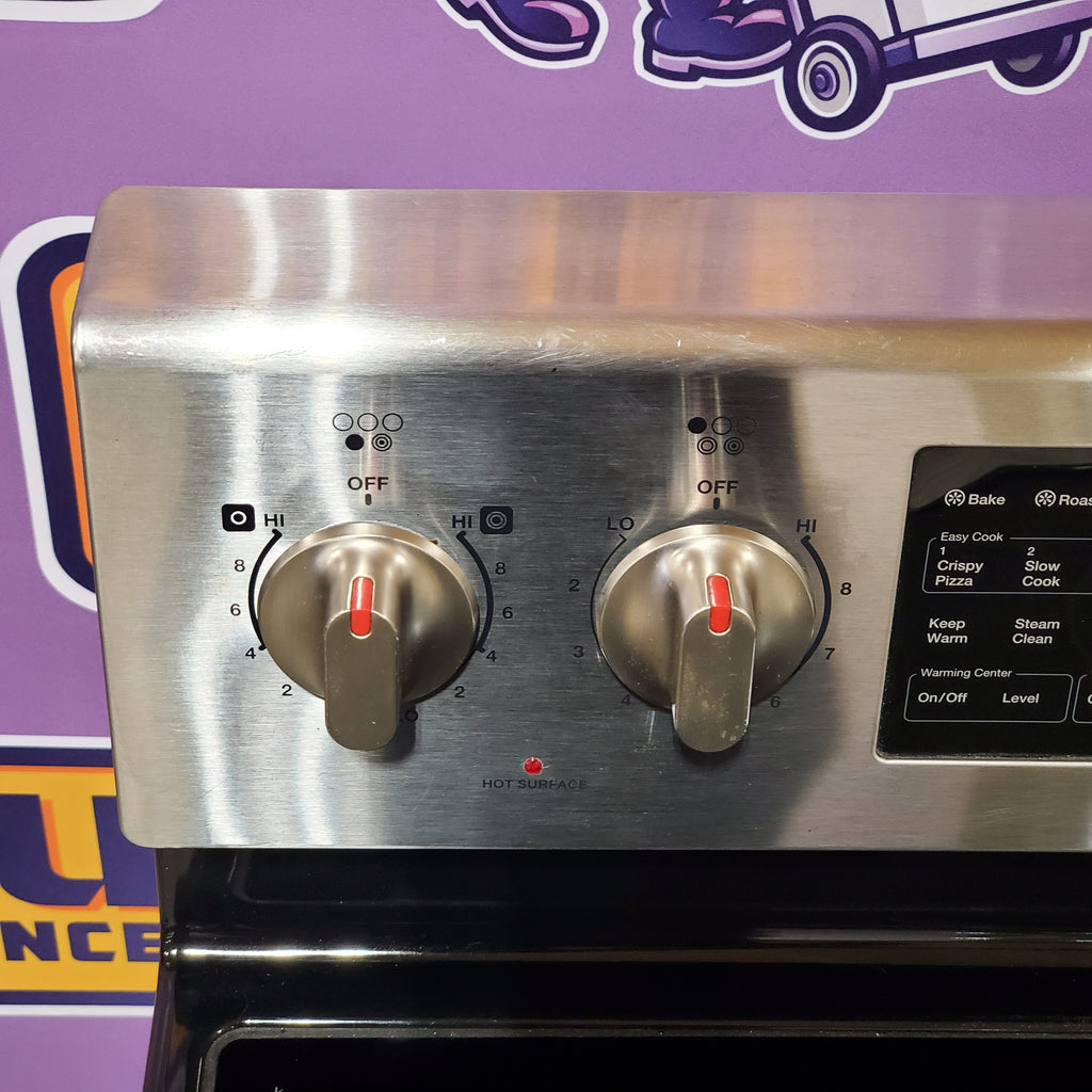 Samsung 30-in Glass Top 5 Elements 5.9-cu ft Self-Cleaning Convection Oven Freestanding Electric Range in Stainless Steel 1CR02115 - NE597R0ABSR - Certified Refurbished