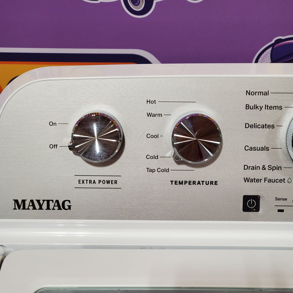 Pictures of Maytag Top Load 4.7 cu. ft. Agitator Washer with Extra Power and Deep Fill Option MVW5435PW - Open Box and MayTag 7.0 cu. ft. Top Load Electric Wrinkle Prevent Dryer 16090 - MED4500MW - Scratch & Dent (Minor) - Neu Appliance Outlet - Discount Appliance Outlet in Austin, Tx