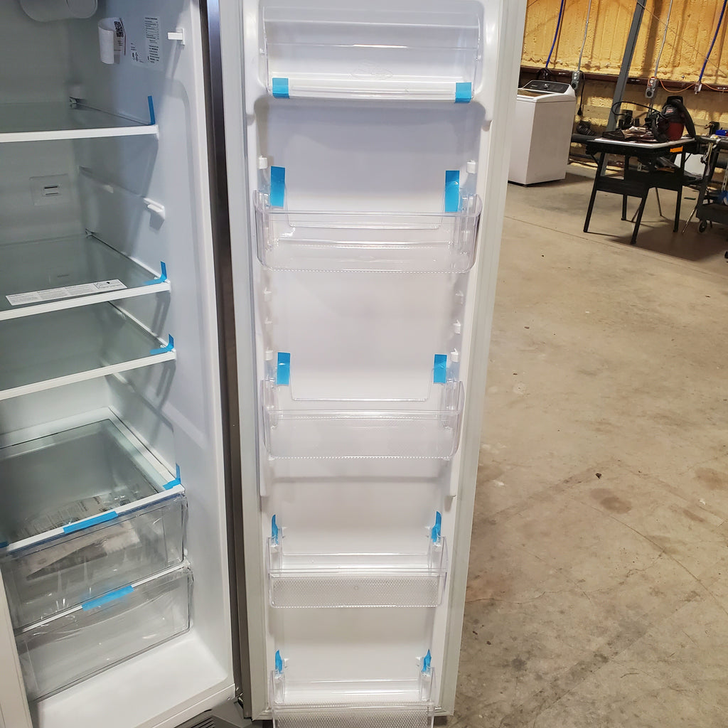 Frigidaire 25.6 cu. ft. ENERGY STAR Side by Side Refrigerator with Exterior Water and Ice Dispenser in Stainless Steel 4SD448 - FRSS2623AS - Scratch & Dent (Moderate)