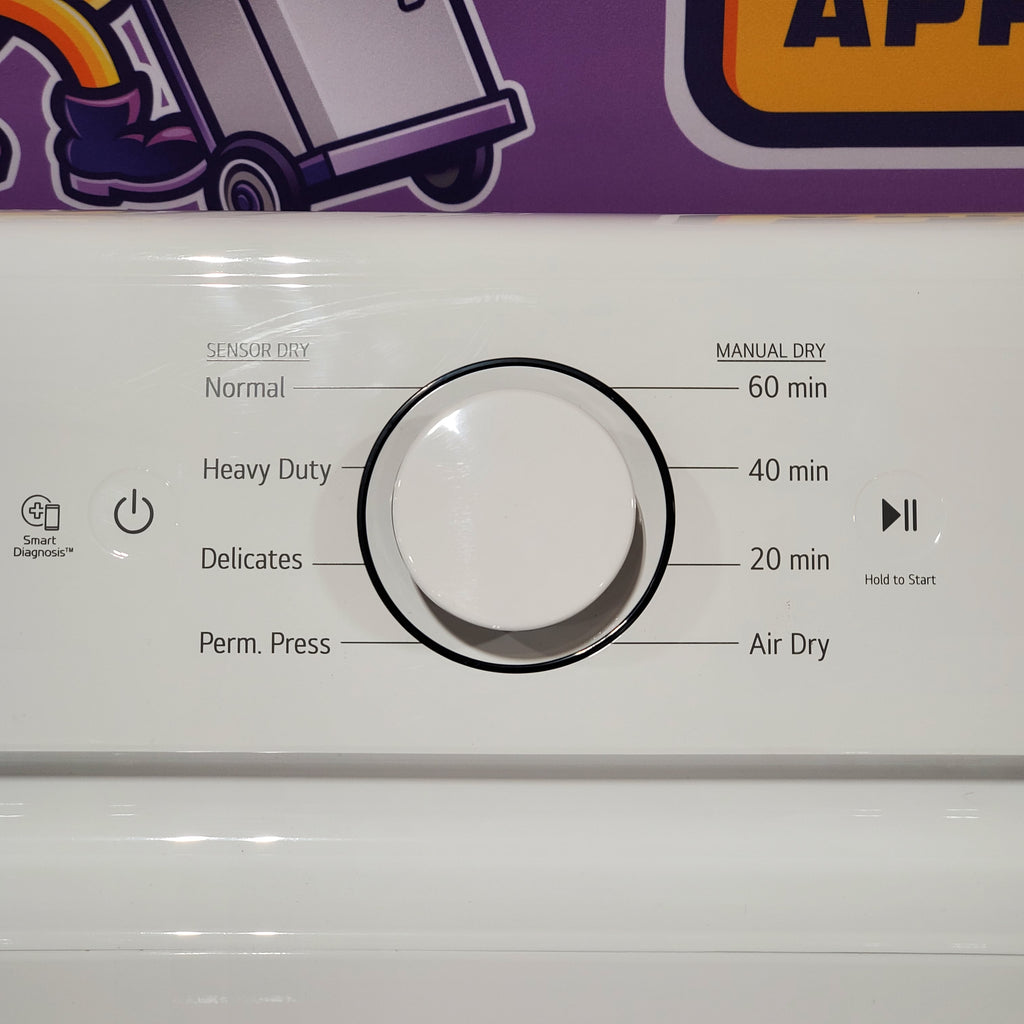 Pictures of LG 7.3 Cu. Ft. Electric Rear Control Ultra Large Capacity Dryer in White with Sensor Dry 6SD45 - 22SD008 - DLE6100W - Open Box - Neu Appliance Outlet - Discount Appliance Outlet in Austin, Tx