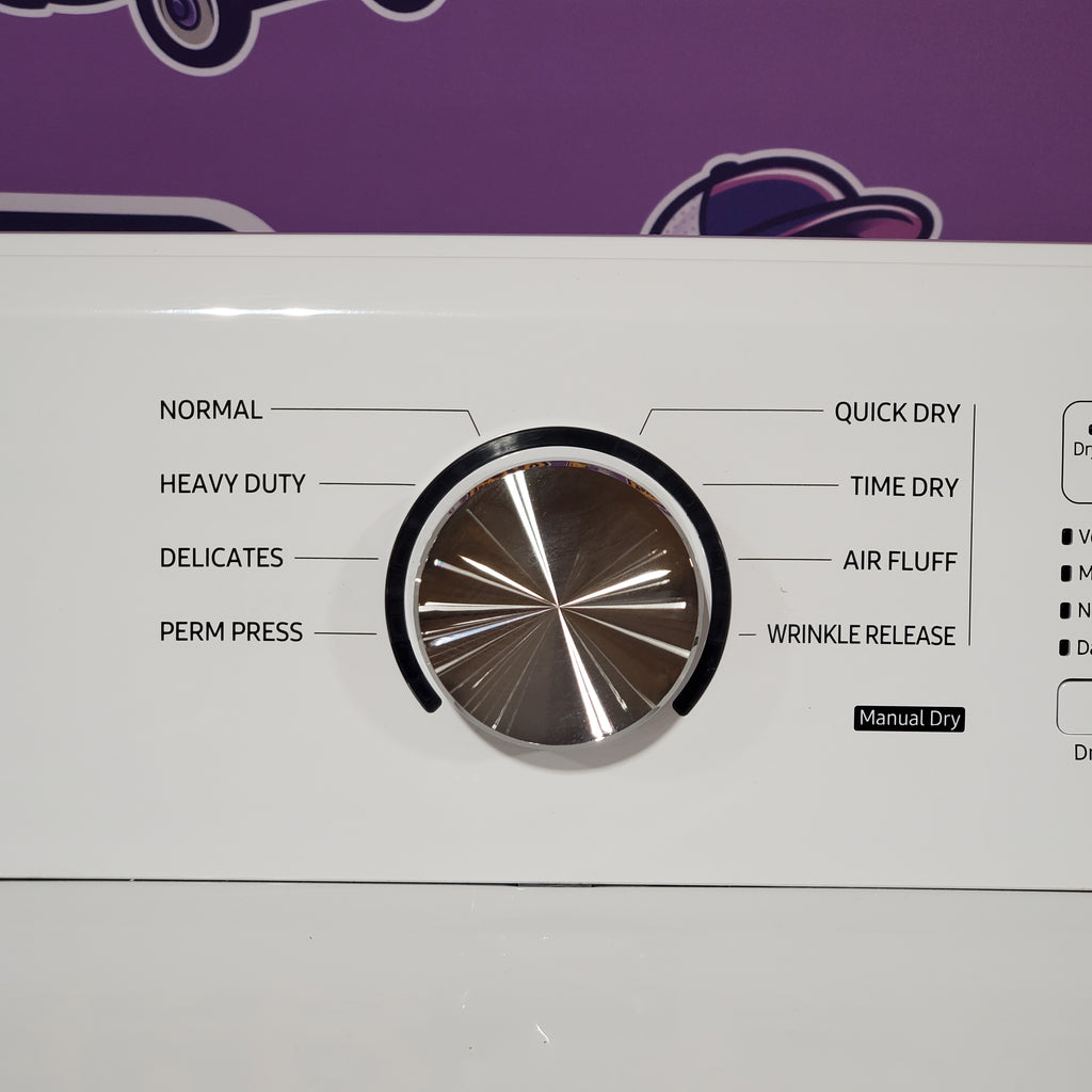 Pictures of Samsung 4.5 cu. ft. Top Load Washer with Vibration Reduction Technology+ in White WA45T3200AW - Open Box and Samsung 7.2 cu. ft. Electric Dryer with Sensor Dry in White 16120 - DVE45T3200W - Open Box - Neu Appliance Outlet - Discount Appliance Outlet in Austin, Tx