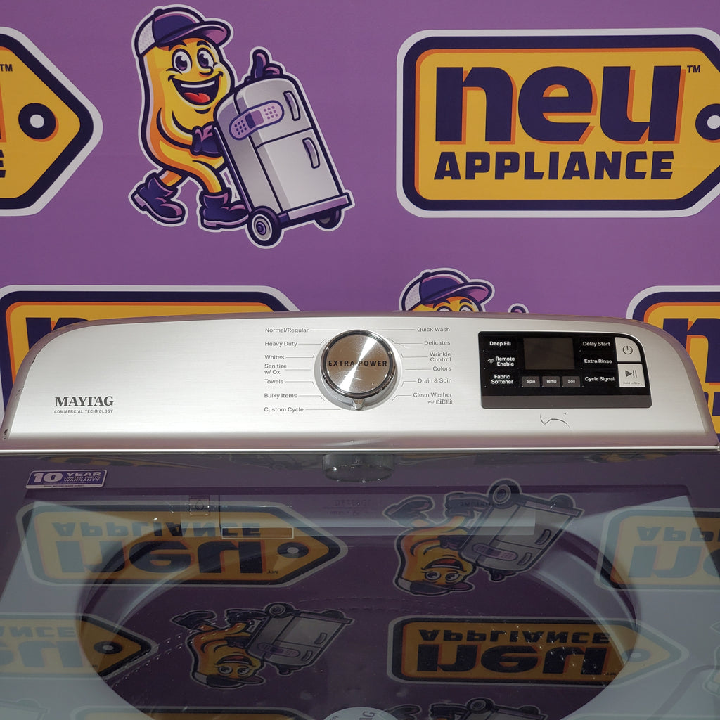 Pictures of Maytag Smart Top Load 5.2 Cu. Ft. Washer with Extra Power Button in White 1CR4058 - MVW7230HW - Certified Refurbished - Neu Appliance Outlet - Discount Appliance Outlet in Austin, Tx