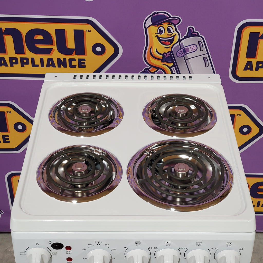 Pictures of Avanti Avanti 20-in 4 burners 2.1-cu ft Freestanding Electric Range in White 5SD174 - ERU200P0W - Scratch & Dent (Minor) - Neu Appliance Outlet - Discount Appliance Outlet in Austin, Tx