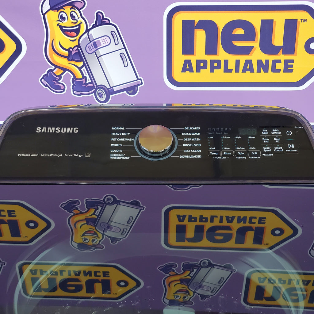 Samsung Brushed Navy Blue 5.4 cu. ft. Smart Top Load Washer with Pet Care Solution and Super Speed Wash 5SD228 - WA54CG7150AD - Scratch & Dent (Minor)