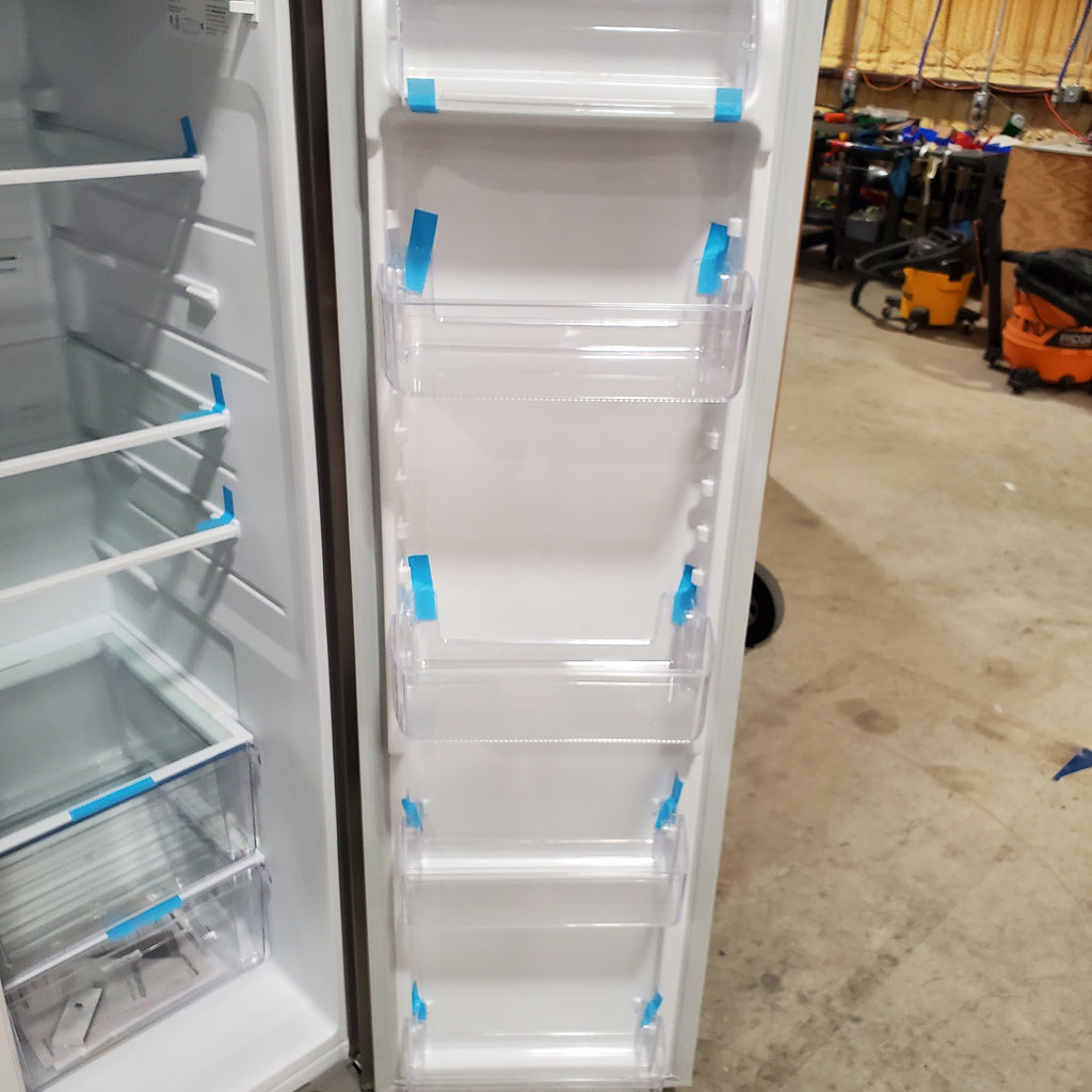 Frigidaire 25.6-cu ft ENERGY STAR Side-by-Side Refrigerator with Ice Maker in Fingerprint Resistant Stainless Steel 3SD780 - FRSS26L3AF - Scratch & Dent (Minor)
