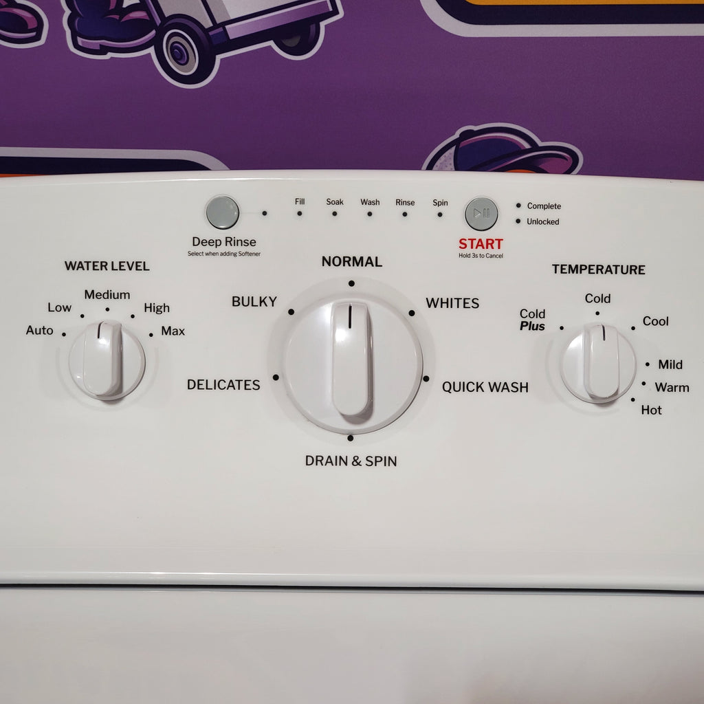 Pictures of Hotpoint® 4.0 cu. ft. Capacity Washer with Cold Plus and Water Level Control HTW265ASWWW - Scratch & Dent (Moderate) and Hotpoint® 6.2 cu. ft. vented Electric Dryer with Auto Dry 16101 - HTX26EASWWW - Scratch & Dent (Minor) - Neu Appliance Outlet - Discount Appliance Outlet in Austin, Tx