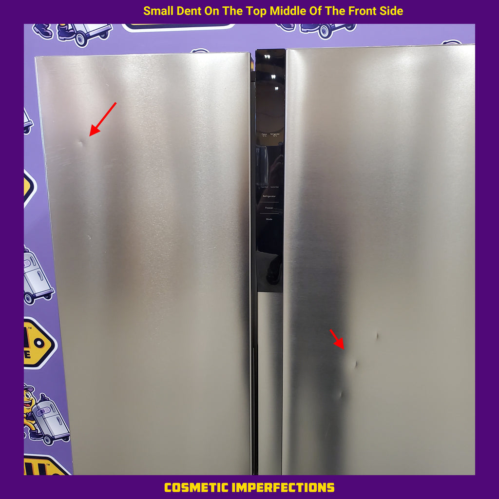 Pictures of Frigidaire 21 Cu. Ft. Counter-Depth Side-by-Side Refrigerator in Fingerprint-Resistant Stainless Steel 3SD430 - FRSG2115AV - Scratch & Dent (Moderate) - Neu Appliance Outlet - Discount Appliance Outlet in Austin, Tx