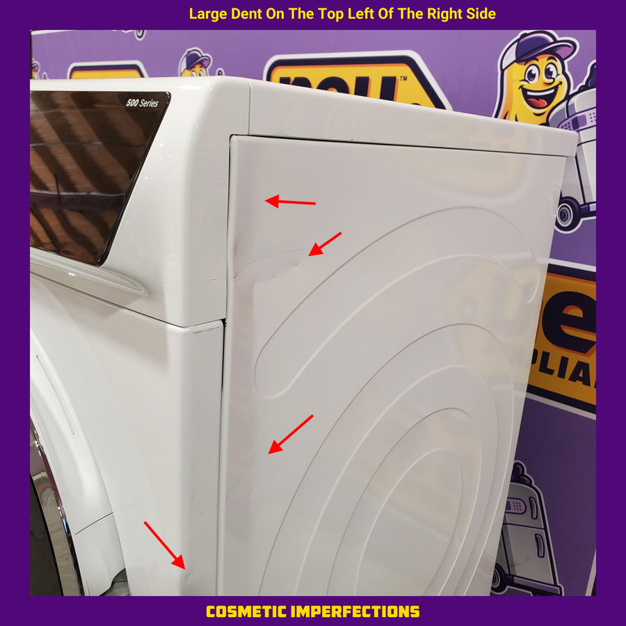 Bosch 500 Series 24 in. 2.4 cu. ft. Stackable Front Load Compact Washer in White WGB24600UC - Open Box and Bosch 500 Series 4-cu ft Stackable Ventless Electric Dryer with Steam Cycle in White WQB245B0UC - Scratch & Dent (Moderate)