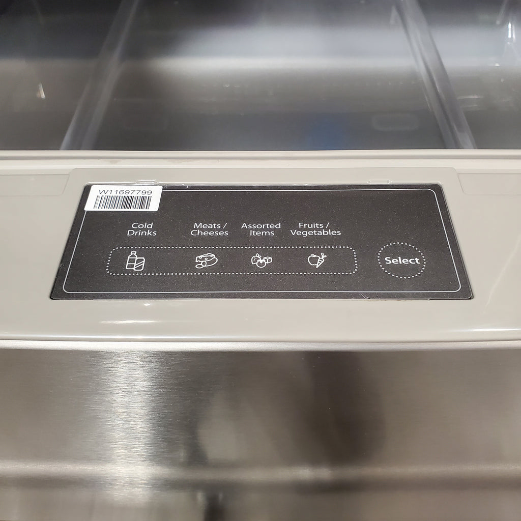 KitchenAid PrintShield Stainless 26.2 Cu. Ft. Multi-Door French Door Refrigerator with Platinum Interior and FreshChill™ Full-Width Refrigerated Drawer 22131SD109 - KRMF536RPS - Open Box