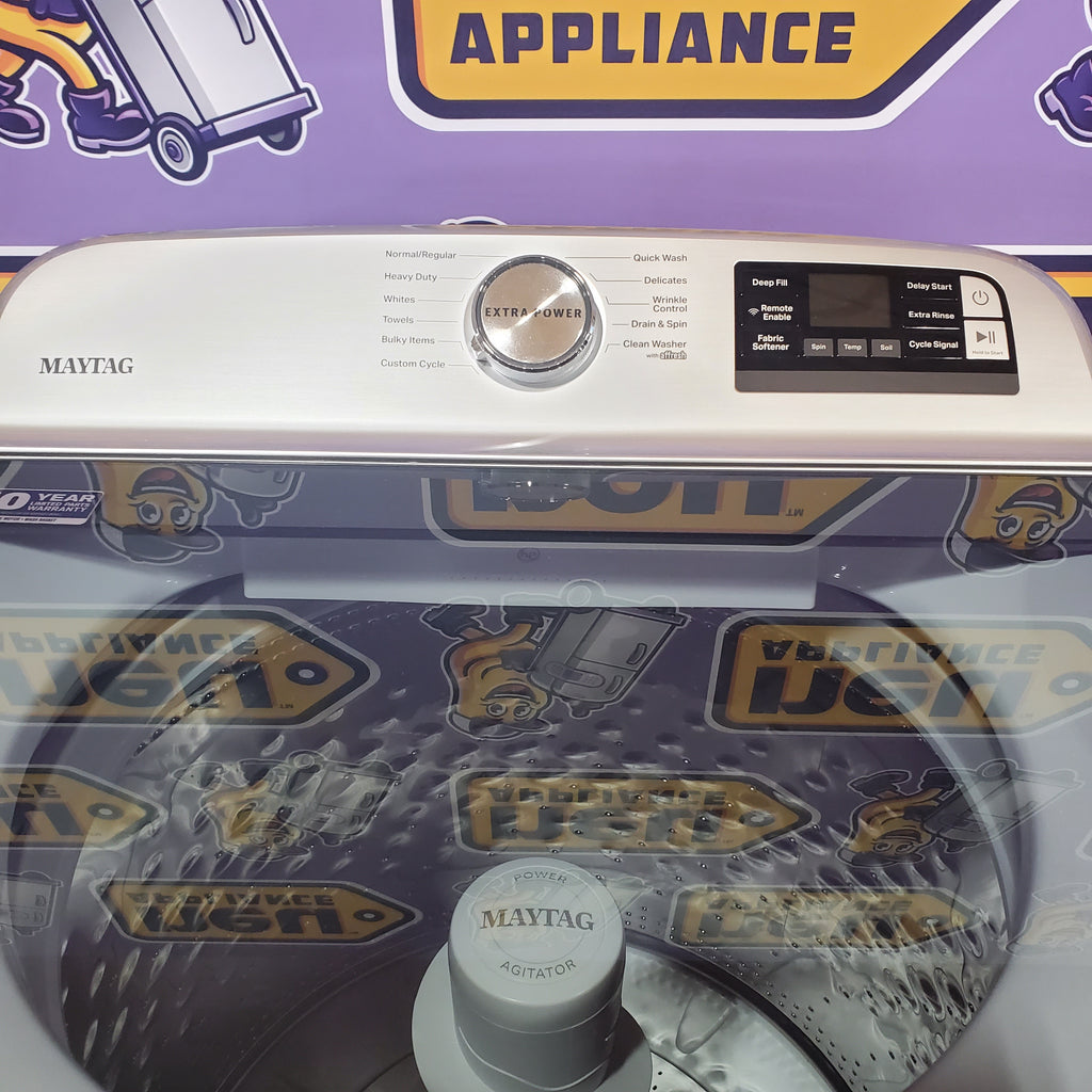 Pictures of Maytag 4.7 cu. ft. Top Load Washing Machine with Extra Power and Deep Fill Option MVW6230RHW - Certified Refurbished and Maytag 7.4 Cu. Ft. Top Load Electric Dryer with Extra Power and Advanced Moisture Sensing 16108 - MED6205RW - Open Box - Neu Appliance Outlet - Discount Appliance Outlet in Austin, Tx