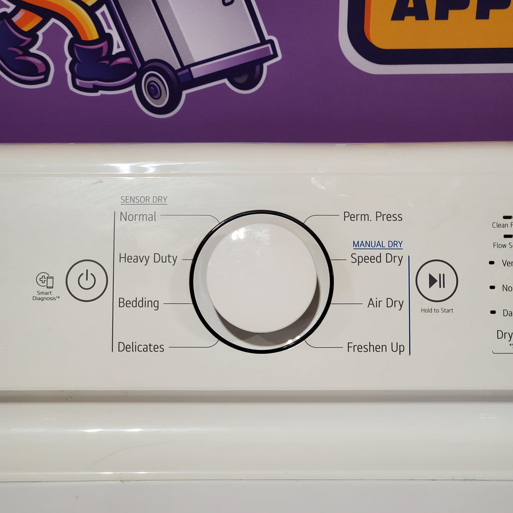 LG White Top Load 4.5 Cu. Ft. Washer with NeveRust Drum and TurboDrum Technology WT7000CW - New in Box and LG 7.3 cu. ft. Ultra Large High Efficiency Electric Dryer in White 16067 - DLE7000W - Scratch & Dent (Minor)