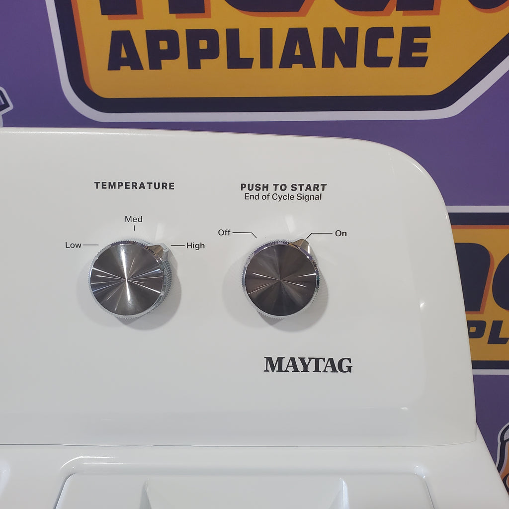 Pictures of Maytag Top Load 3.8 cu. ft. Washer with Deep Fill and Quick Wash Cycle MVW4005SW and Top Load Electric Wrinkle Prevent 7.0 cu. ft. Dryer with Auto Dry MED4005SW - Scratch & Dent - (Minor) - Neu Appliance Outlet - Discount Appliance Outlet in Austin, Tx