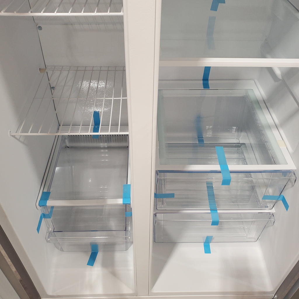 Pictures of Frigidaire 25.6 cu. ft. ENERGY STAR Side by Side Refrigerator with Exterior Water and Ice Dispenser in Stainless Steel FRSS2623AS - Scratch & Dent (Moderate) - Neu Appliance Outlet - Discount Appliance Outlet in Austin, Tx