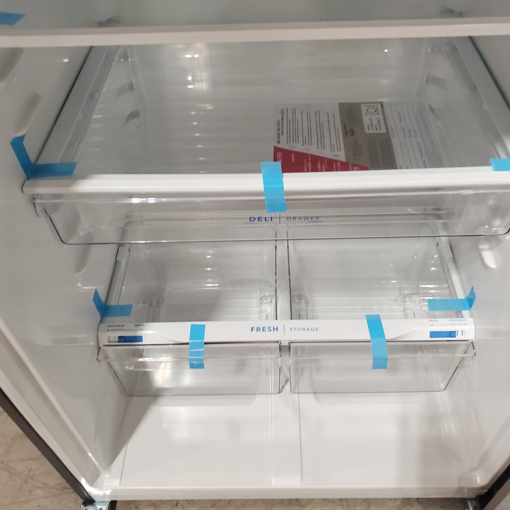 Pictures of Frigidaire Top Freezer 20 Cu. Ft. Refrigerator with EvenTemp Cooling System in Stainless Steel LFTR2045VF - Scratch and Dent (Minor) - Neu Appliance Outlet - Discount Appliance Outlet in Austin, Tx