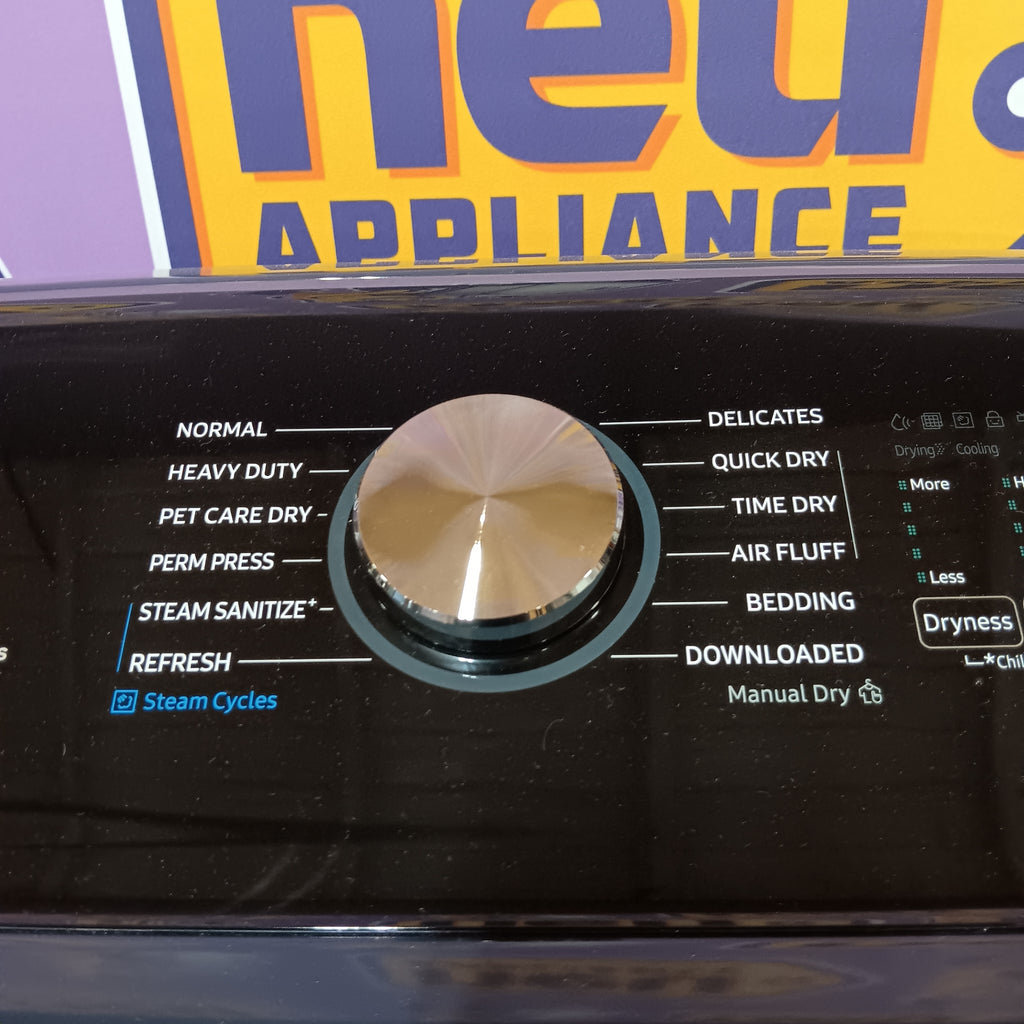 Samsung Brushed Navy Blue 7.4 cu. ft. Smart Vented Electric Dryer with Pet Care Dry and Steam Sanitize+ 6SD083 - DVE54CG7150D - Scratch & Dent (Minor)