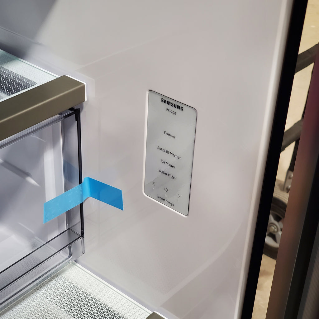 Pictures of Samsung Bespoke White Glass 3 Door French Door 30 Cu. Ft. Refrigerator with Beverage Center 3SD744 - RF30BB660012 - Scratch & Dent (Minor) - Neu Appliance Outlet - Discount Appliance Outlet in Austin, Tx
