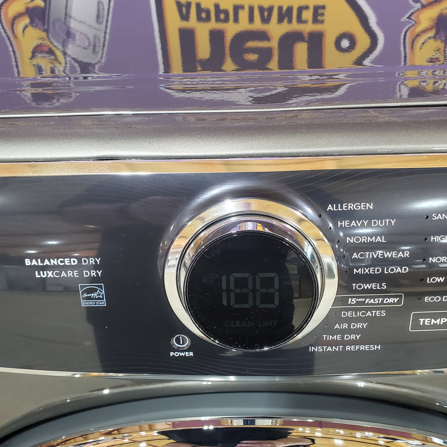Electrolux Titanium Front Load 600 Series 4.5 Cu. Ft. Washer with Smartboost ELFW7637AT - Scratch & Dent (Moderate) and Electrolux 8 cu. ft. vented Front Load Stackable 600 Series Electric Dryer with LuxCare Dry 16248 - ELFE7637AT - Scratch & Dent (Minor)