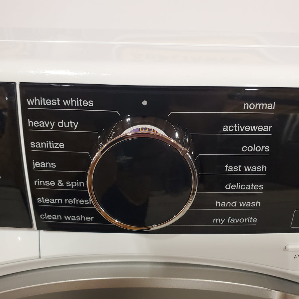 Electrolux 24" Wide Compact Front Load 2.4 cu ft Washer with LuxCare Wash System and Steam Refresh Cycle ELFW4222AW - Scratch & Dent (Minor) and Electrolux 24" 4.0 cu. ft. Compact Electric Dryer 15033 - ELFE4222AW - Scratch & Dent (Minor)