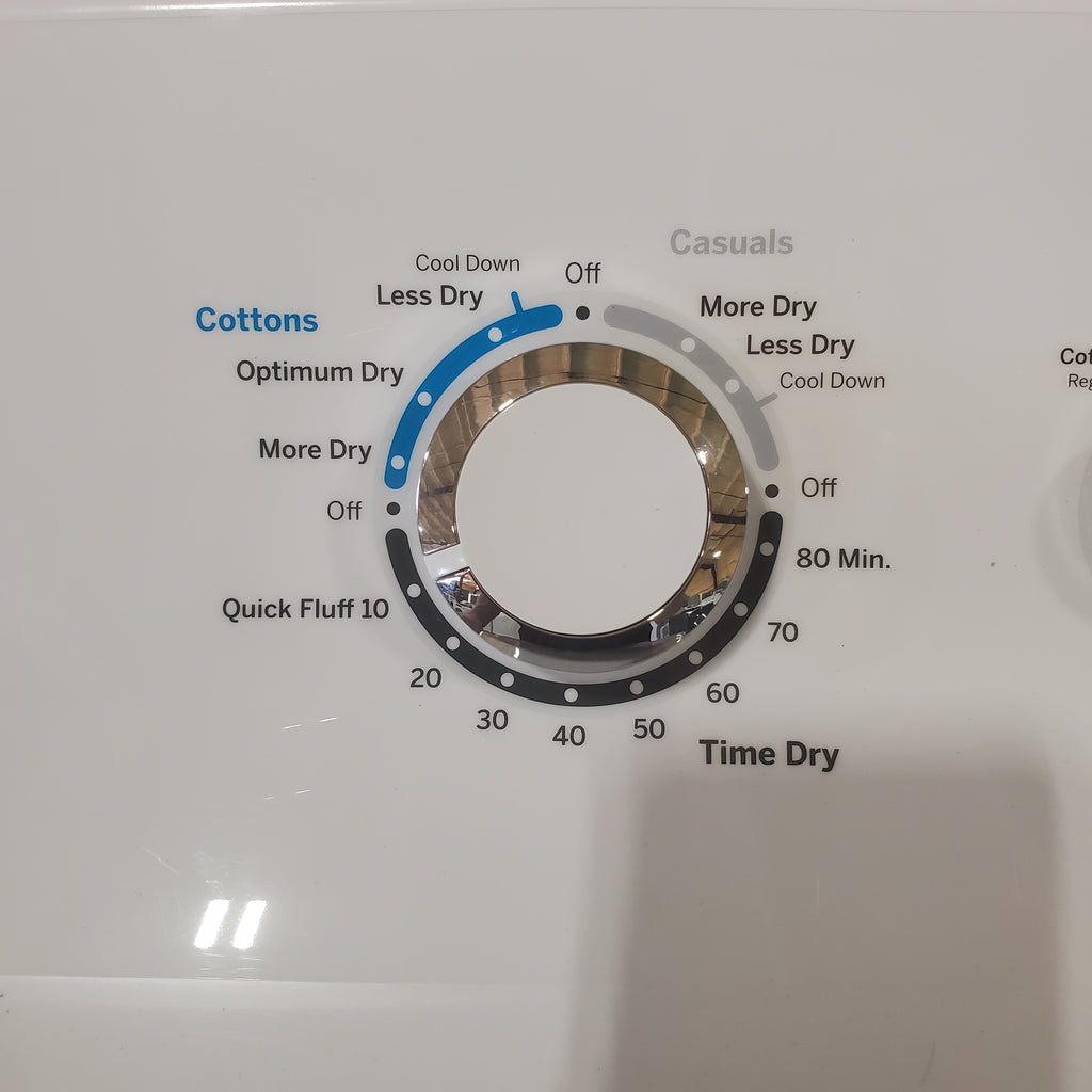 Pictures of GE White Electric 6.2 Cu. Ft. Capacity Dryer with Shallow Depth and Up to 120 Ft. Venting Capability GTX33EASKWW - Scratch and Dent (Minor) - Neu Appliance Outlet - Discount Appliance Outlet in Austin, Tx