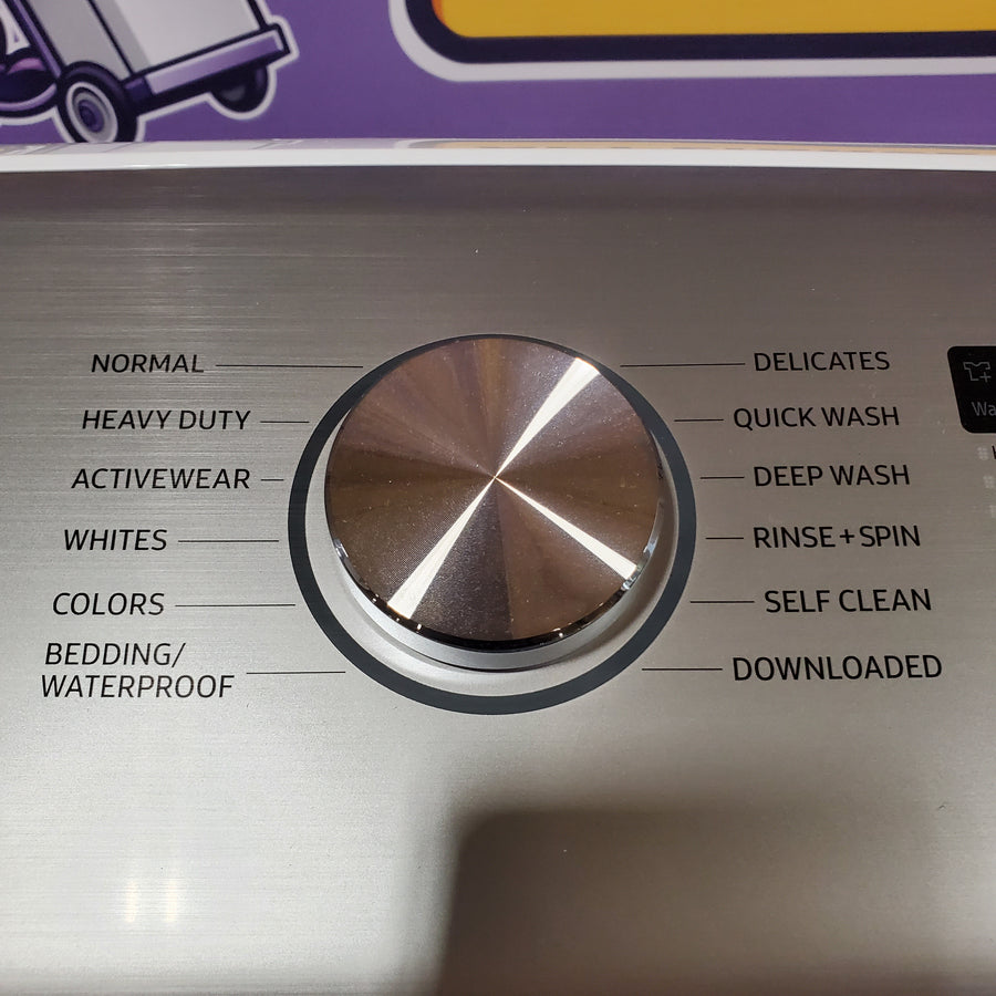 Samsung 5.2 cu. ft. Large Capacity Smart Top Load Washer with Super Speed Wash in White WA52DG5500AW - Open Box and Samsung White Smart Electric 7.4 Cu. Ft. Dryer with Sensor Dry and Steam Sanitize+ 16179 - DVE52A5500W - Scratch & Dent - Minor (Copy)