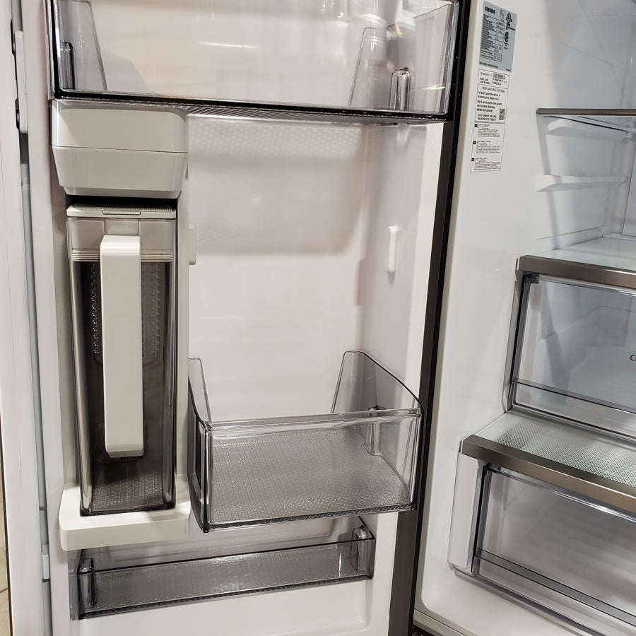 Samsung Bespoke Stainless Steel 3 Door French Door 30 Cu. Ft. Refrigerator with EZ Open Handle and Dual Ice Makers 22134SD242 - RF30BB6200QL - Scratch and Dent (Moderate)
