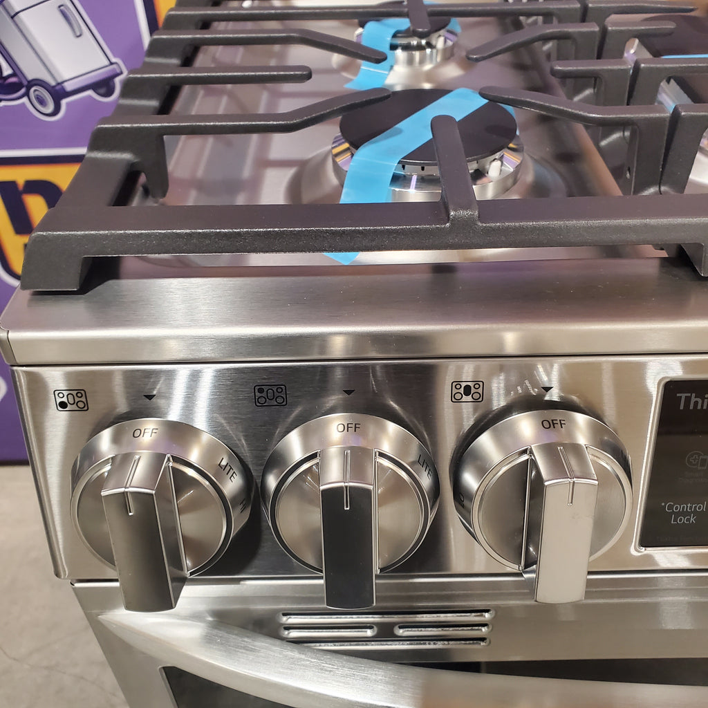 Pictures of LG 6.3 cu ft. Smart wi-fi Enabled ProBake Convection® InstaView® Gas Slide-In Range with Air Fry in Print Proof Stainless Steel 21SD021 - LSGL6335F - Open Box - Neu Appliance Outlet - Discount Appliance Outlet in Austin, Tx