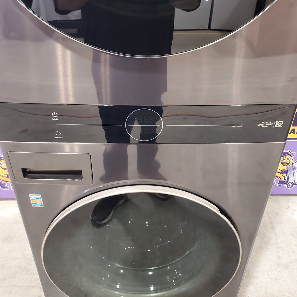 Pictures of LG ENERGY STAR WashTower Stacked Laundry Center with 4.5 cu. ft. Washer and 7.4 cu. ft. Electric Dryer in Black Steel 3SD885 - WKEX200HBA - Scratch & Dent (Minor) - Neu Appliance Outlet - Discount Appliance Outlet in Austin, Tx