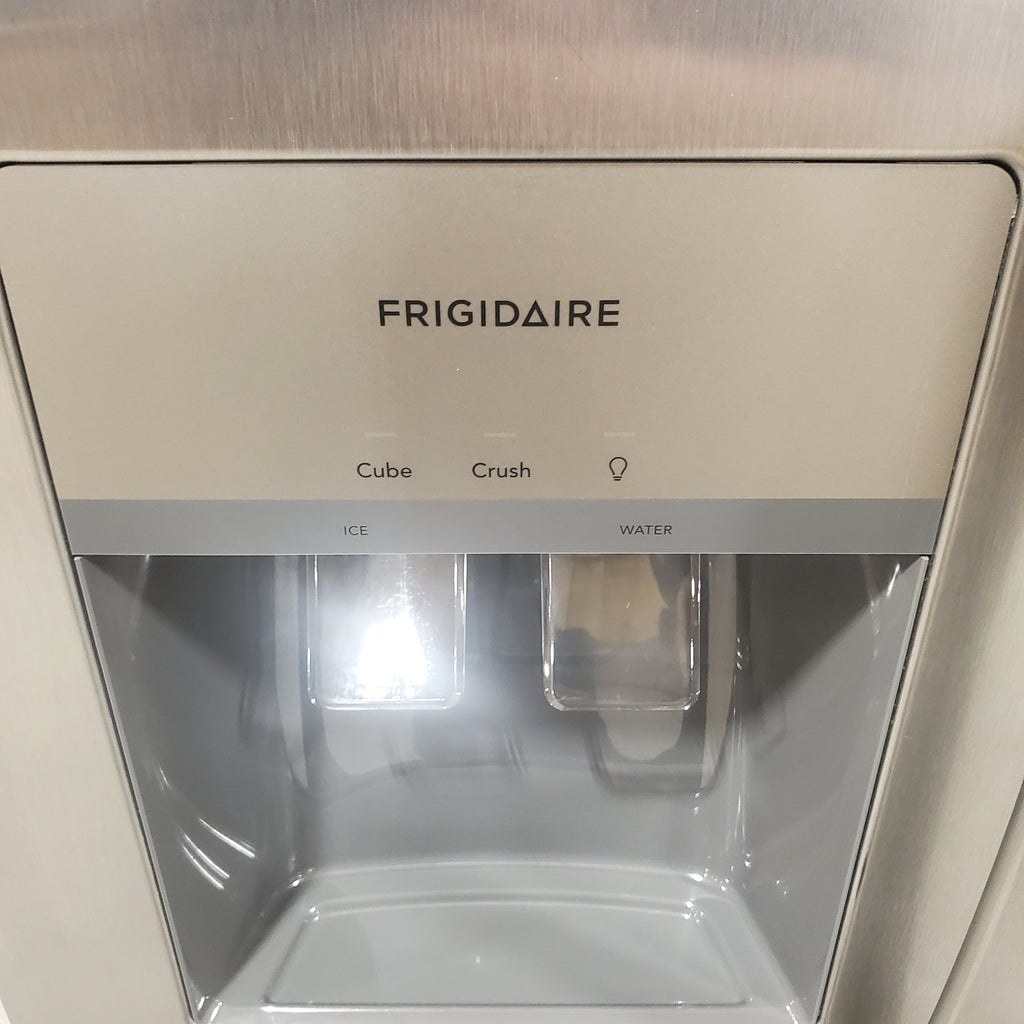 Pictures of Frigidaire 25.6 cu. ft. ENERGY STAR Side by Side Refrigerator with Exterior Water and Ice Dispenser in Stainless Steel FRSS2623AS - Scratch & Dent (Moderate) - Neu Appliance Outlet - Discount Appliance Outlet in Austin, Tx