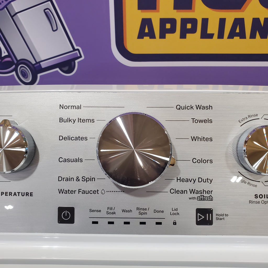 Pictures of MayTag 4.8 cu. ft. Top Load Washer with Extra Power, Built-In Water Faucet MVW5430MW - Scratch & Dent (Minor) and MayTag 7.0 cu. ft. Top Load Electric Wrinkle Prevent Dryer MED4500MW - Certified Refurbished - Neu Appliance Outlet - Discount Appliance Outlet in Austin, Tx