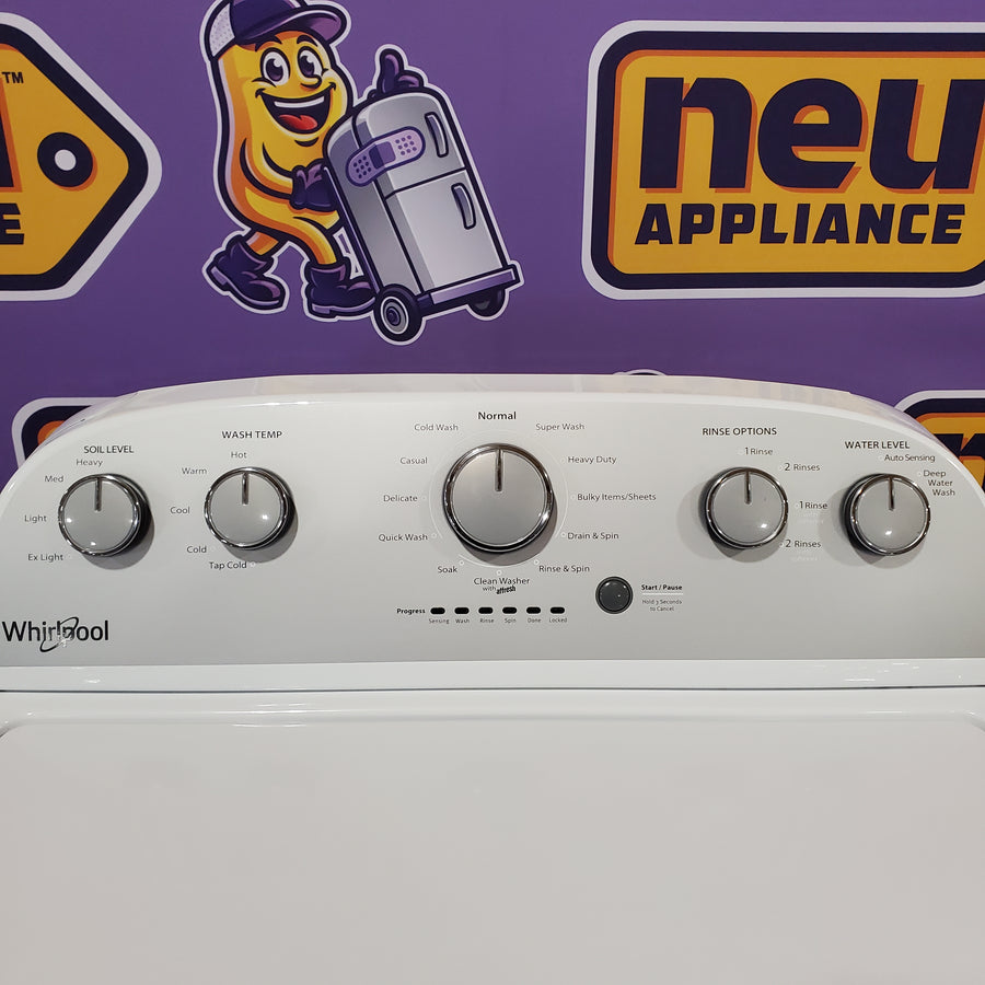 Whirlpool Top Load 3.5 Cu. Ft. Washer with Deep Water Wash Option WTW4816FW - Scratch & Dent (Minor) and Whirlpool Vented 7.0 Cu. Ft. Electric Dryer 16259 - WED4815EW - Scratch & Dent (Minor)