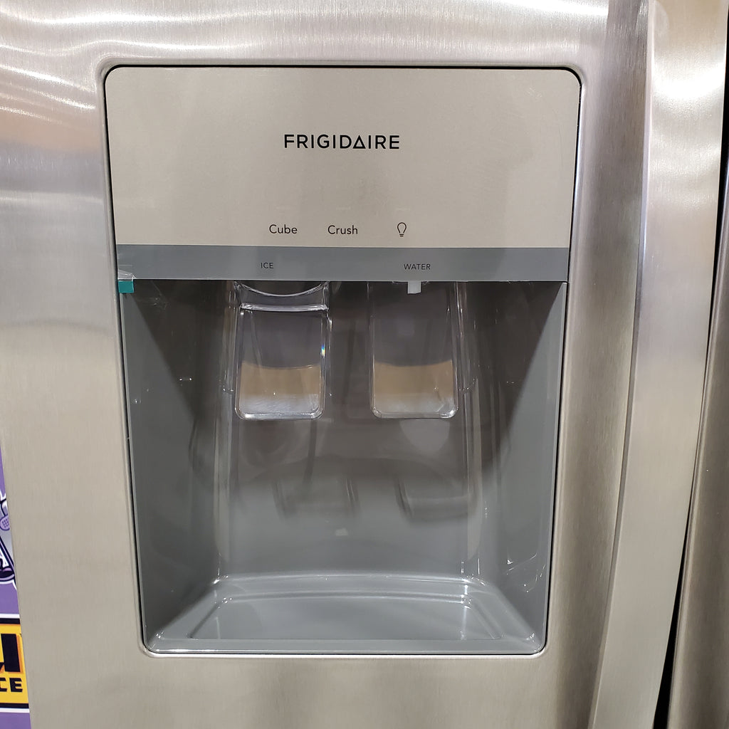 Frigidaire 25.6 cu. ft. ENERGY STAR Side by Side Refrigerator with Exterior Water and Ice Dispenser in Stainless Steel 20231SD248 - FRSS2623AS - Scratch & Dent (Moderate)