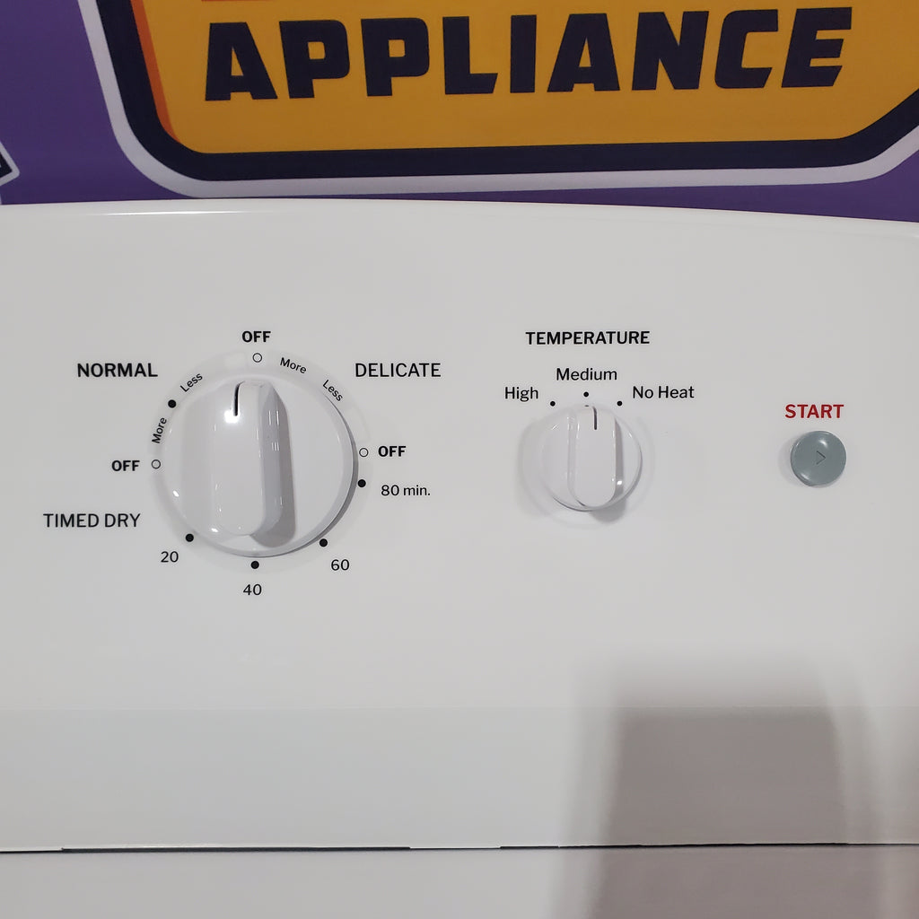 Pictures of Hotpoint 6.2 cu. ft. Capacity Electric Dryer with Up To 120 ft. Venting and Shallow Depth 25SD121 - HTX26EASWWW - Scratch & Dent (Minor) - Neu Appliance Outlet - Discount Appliance Outlet in Austin, Tx
