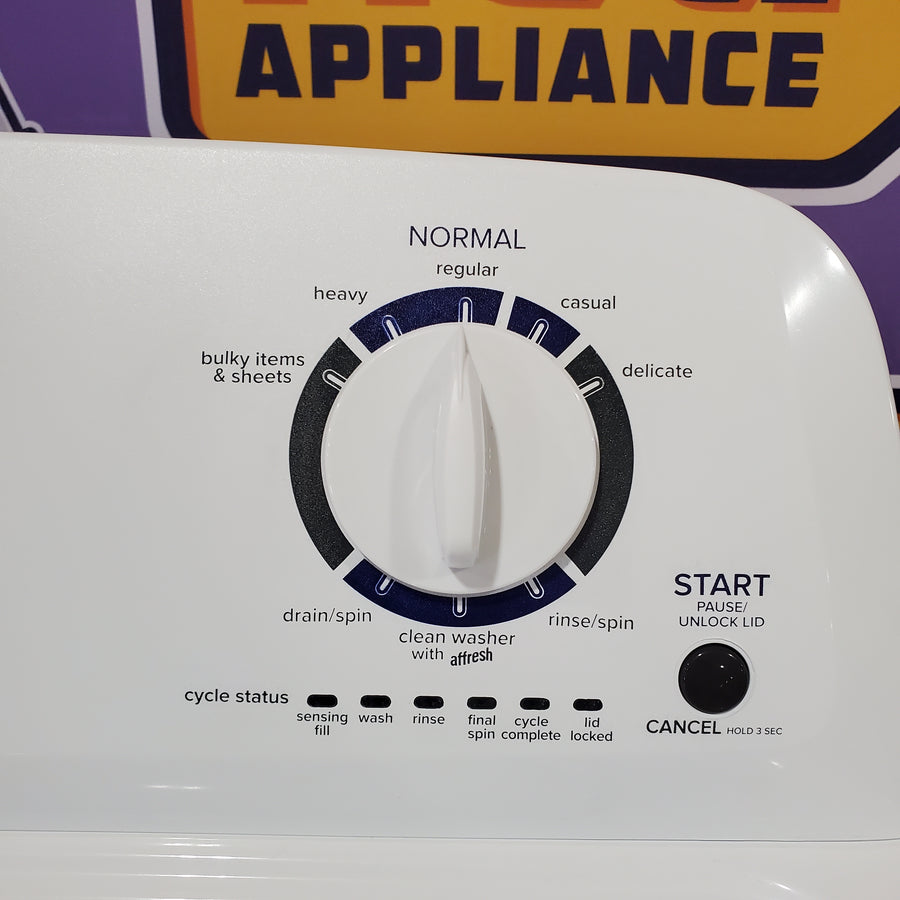 Amana Top Load 3.5 Cu. Ft. Washer with Dual Action Agitator, Porcelain Tub, and Late Lid Lock 22136SD360 - NTW4516FW - Scratch & Dent (Moderate)