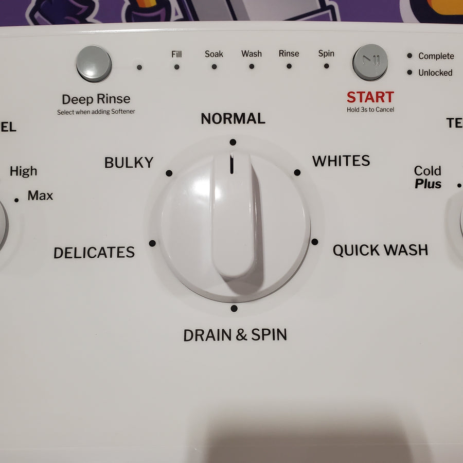 Hotpoint® 4.0 cu. ft. Capacity Washer with Cold Plus and Water Level Control HTW265ASWWW - Open Box and Hotpoint 6.2 cu. ft. Capacity Electric Dryer with Up To 120 ft. Venting and Shallow Depth 16183 - HTX26EASWWW - Scratch & Dent (Moderate)