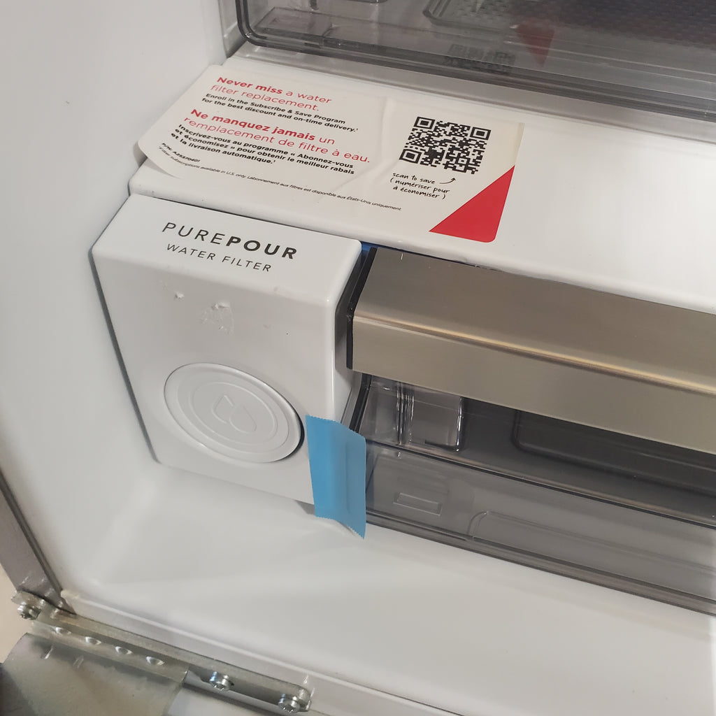 Pictures of Frigidaire Professional Stainless Steel Counter Depth 3 Door French Door 23 Cu. Ft. Refrigerator with Adjustable Temperature Drawer and CrispSeal Plus Crispers PRFG2383AFC - Scratch and Dent (Minor) - Neu Appliance Outlet - Discount Appliance Outlet in Austin, Tx