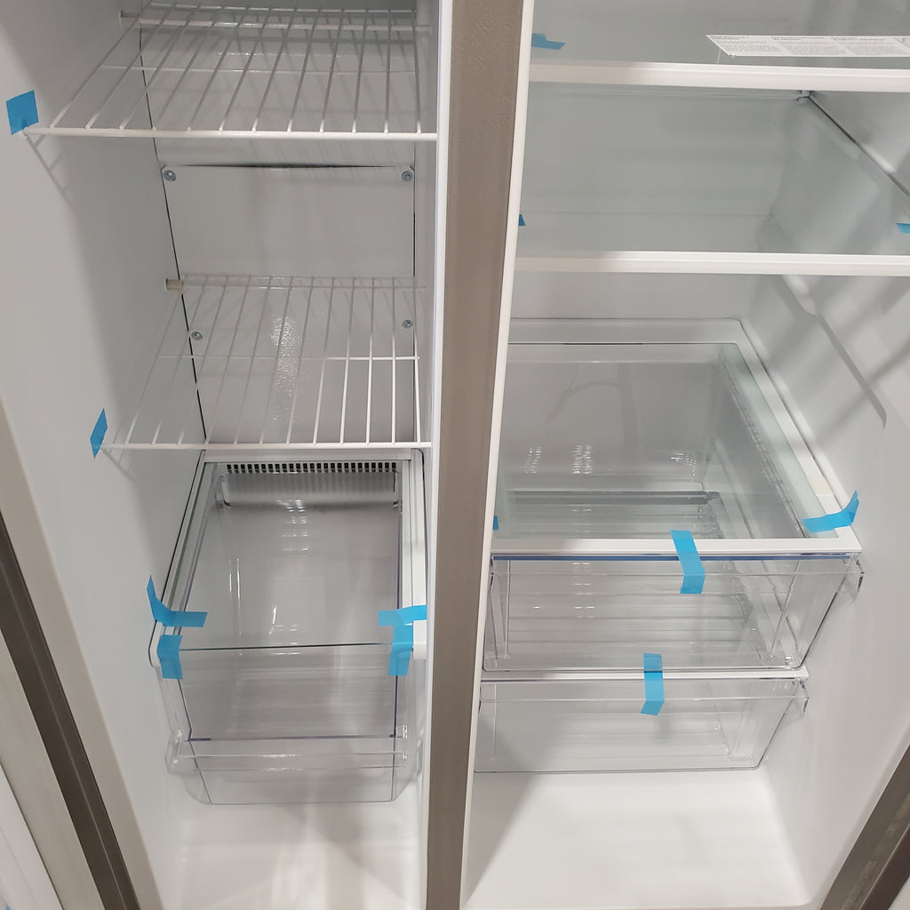 Pictures of Frigidaire Stainless Steel Standard Depth 25.6 Cu. Ft. Side by Side 36" Refrigerator with a EvenTemp Cooling System FRSS26L3AF - Open Box - Neu Appliance Outlet - Discount Appliance Outlet in Austin, Tx