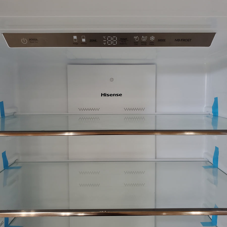 Hisense Counter Depth Fingerprint Stainless Steel Bottom Freezer 17.2 Cu. Ft. Refrigerator with LED Lighting and Super Cool and Super Freeze HRB171N6ASE - Scratch and Dent (Minor)