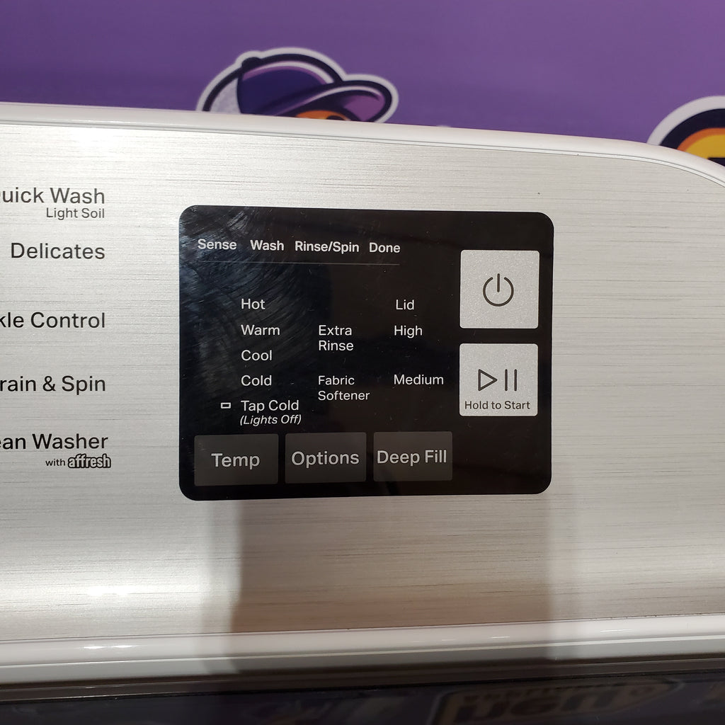 Pictures of Maytag Top Load 4.8 cu ft Washer with Deep Fill and Slow-Close Glass Lid MVW6200KW - Scratch & Dent (Minor) and Maytag 7.0 cu ft Electric Dryer with Moisture Sensing and Quick Dry Cycle 16162 - MED6200KW - Scratch & Dent (Minor) - Neu Appliance Outlet - Discount Appliance Outlet in Austin, Tx