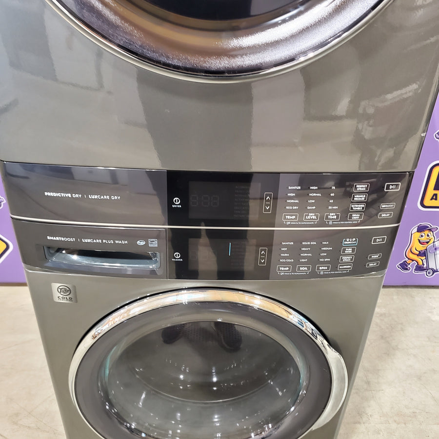 Electrolux Laundry Tower Single Unit Front Load 4.5 Cu. Ft. Washer and 8 Cu. Ft. Gas Dryer in Titanium ELTG7600AT - Scratch & Dent (Minor)