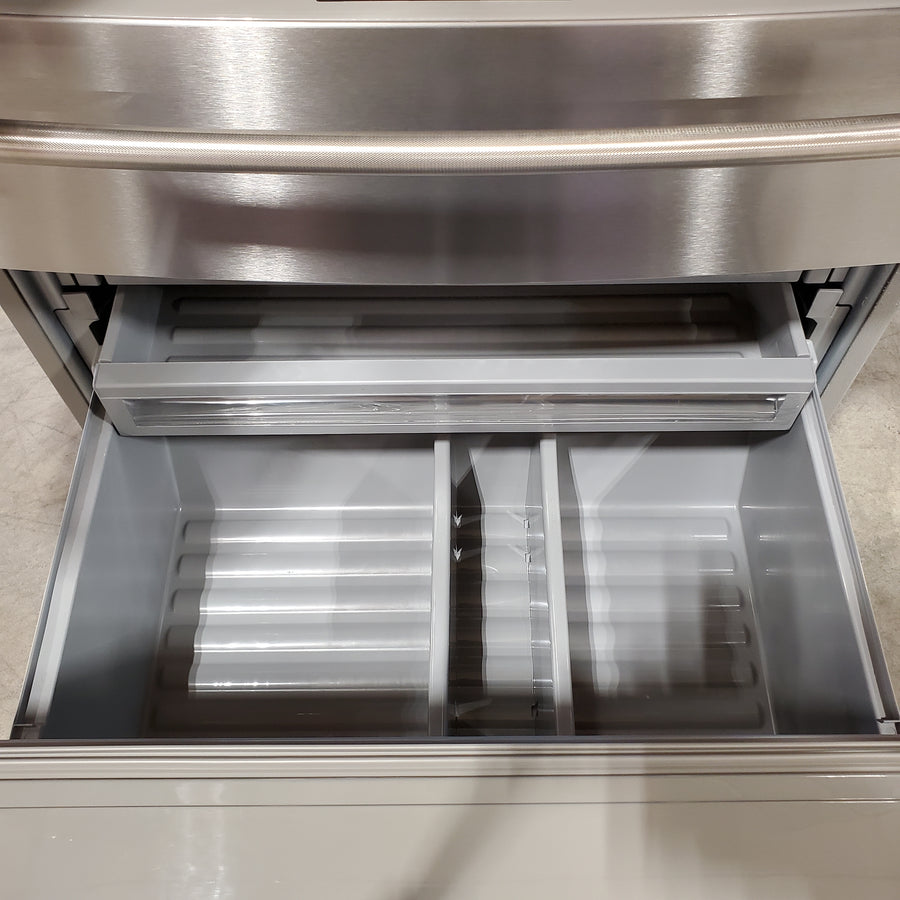 KitchenAid PrintShield Stainless 26.2 Cu. Ft. Multi-Door French Door Refrigerator with Platinum Interior and FreshChill™ Full-Width Refrigerated Drawer 22132SD163 - KRMF536RPS - Scratch & Dent (Minor)