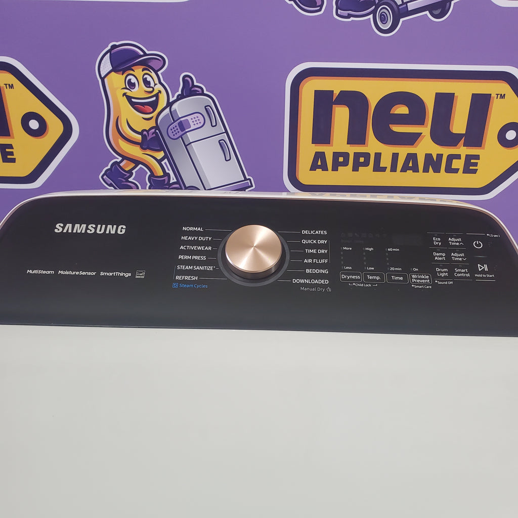 Pictures of 5.5 cu. ft. Samsung Extra-Large Capacity Smart Super Speed Ivory Top Load Washer (Scratch & Dent) - Minor and 7.4-cu ft Electric Steam Sanitize+ Dryer in Ivory (Scratch & Dent) - Minor - Neu Appliance Outlet - Discount Appliance Outlet in Austin, Tx