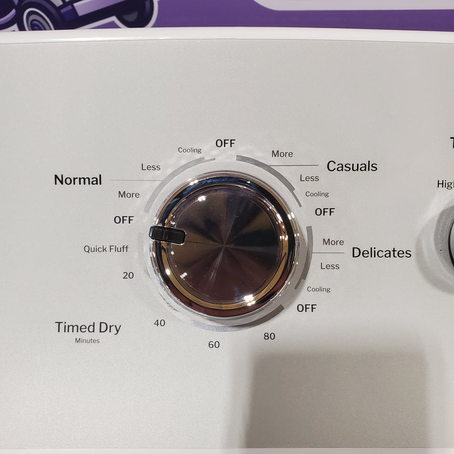 GE White Electric 7.2 Cu. Ft. Capacity Dryer with Up to 120 Ft. Venting and Reversible Door GTD38EASWWS - Open Box