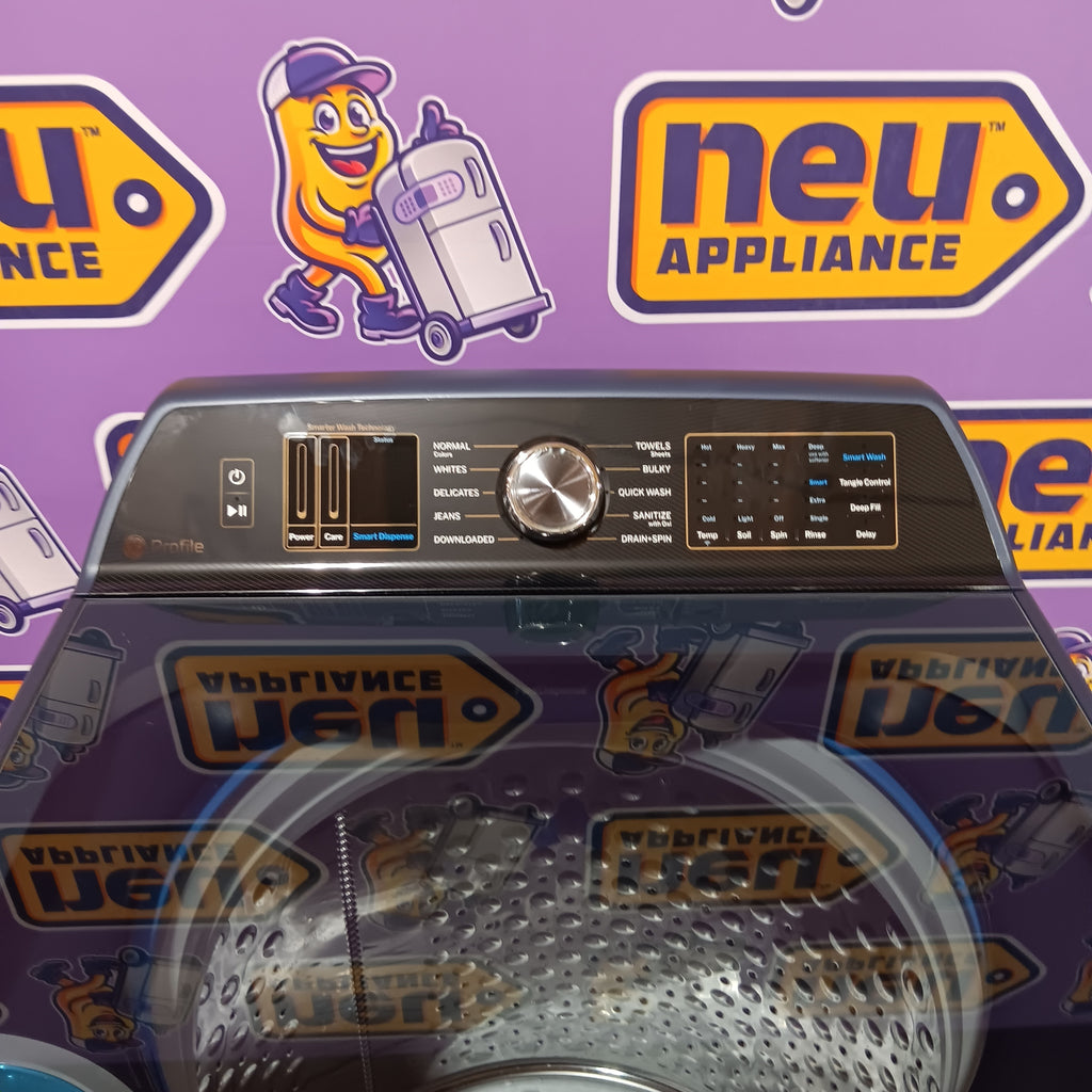 Pictures of GE Profile™ ENERGY STAR® 5.4 cu. ft. Capacity Washer with Smarter Wash Technology and Adaptive SmartDispense PTW800BPWRS - New in Box and GE Profile™ 7.3 cu. ft. Capacity Smart Gas Dryer with Steam and Washer Link GE9871G - PTD80GBPTRS - New in Box - Neu Appliance Outlet - Discount Appliance Outlet in Austin, Tx