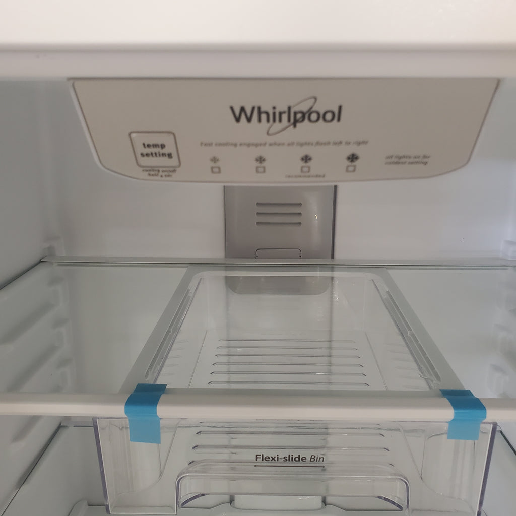 Whirlpool 33" Wide Top Freezer 20.5 cu ft Refrigerator with Ice Maker and Frameless Glass Shelves and Flexi-Slide Bin 3SD868 - WRT311FZDW - Open Box