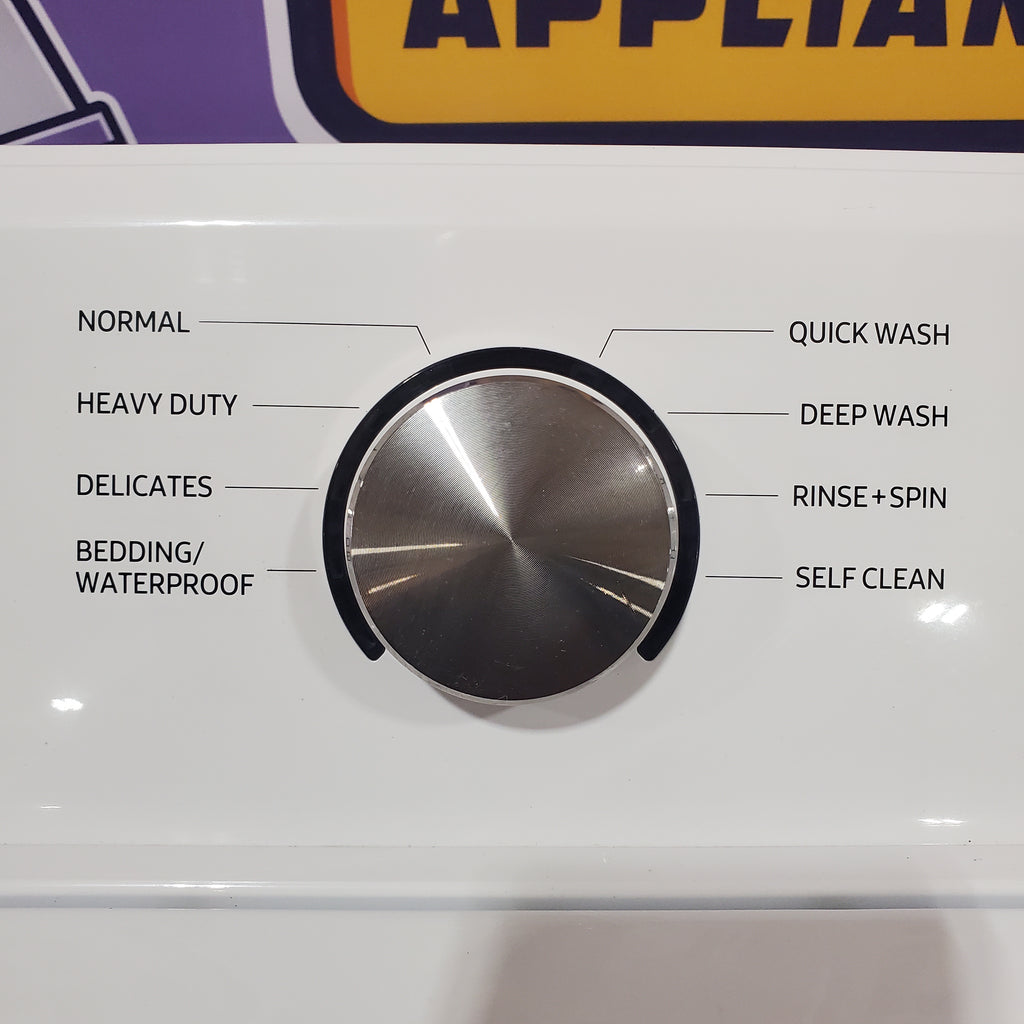 Samsung 4.5 cu. ft. Top Load Washer with Vibration Reduction Technology+ in White WA45T3200AW - Certified Refurbished and Samsung 7.2 cu. ft. Electric Dryer with Sensor Dry in White 16054 - DVE45T3200W - Open Box