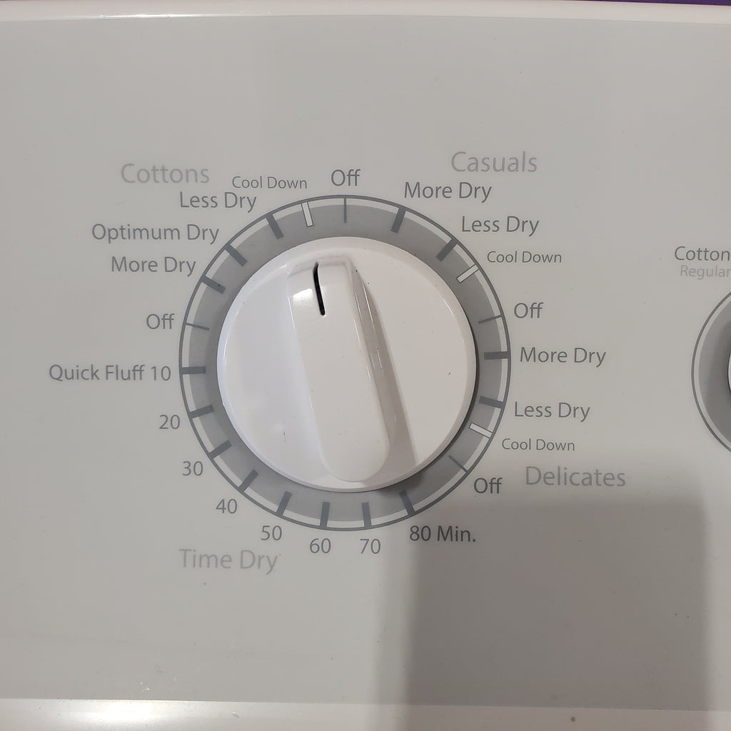 Pictures of Hotpoint White Electric Aluminized Alloy Drum 6.2 Cu. Ft. Dryer with Upfront Lint Filter and Reverse-A-Door HTX21EASKWW - Certified Refurbished - Neu Appliance Outlet - Discount Appliance Outlet in Austin, Tx