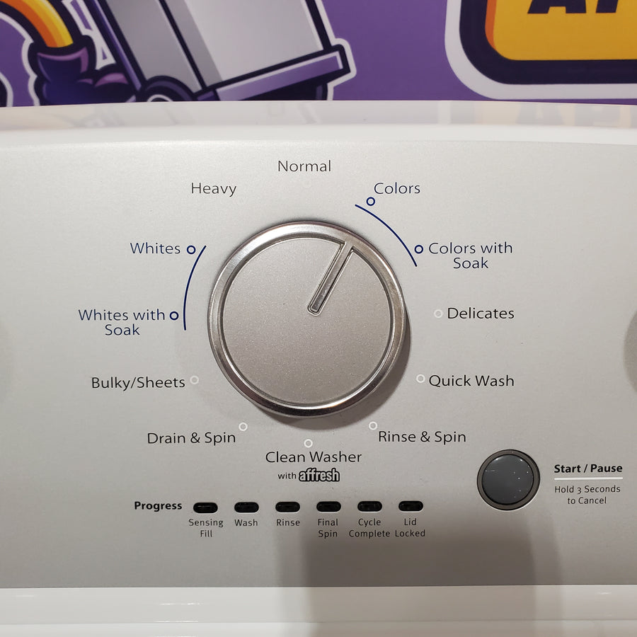 Whirlpool 3.8–3.9 Cu. Ft. Top Load Washer with 2 in 1 Removable Agitator and Soil Level Selection WTW4957PW - Scratch & Dent (Minor) and Whirlpool White Electric 7.0 Cu. Ft. Dryer with Auto Dry 16186 - WED4950HW - Scratch & Dent (Minor)