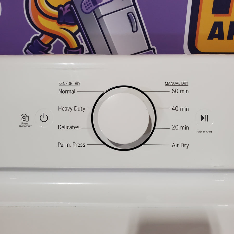 LG 7.3 Cu. Ft. Electric Rear Control Ultra Large Capacity Dryer in White with Sensor Dry 251313SD1066 - DLE6100W - Scratch & Dent (Moderate)