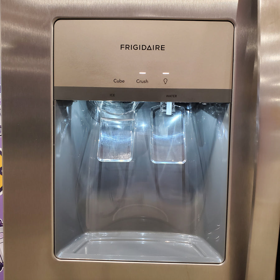 Frigidaire 25.6-cu ft ENERGY STAR Side-by-Side Refrigerator with Ice Maker in Fingerprint Resistant Stainless Steel 22231SD323 - FRSS26L3AF - Scratch & Dent (Moderate)