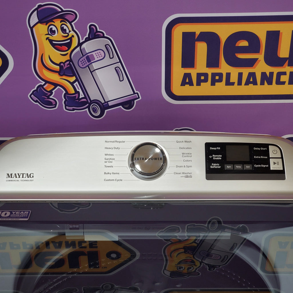 Pictures of Maytag Smart Top Load 5.2 Cu. Ft. Washer with Extra Power Button in White MVW7230HW - Scratch & Dent - Minor - Neu Appliance Outlet - Discount Appliance Outlet in Austin, Tx